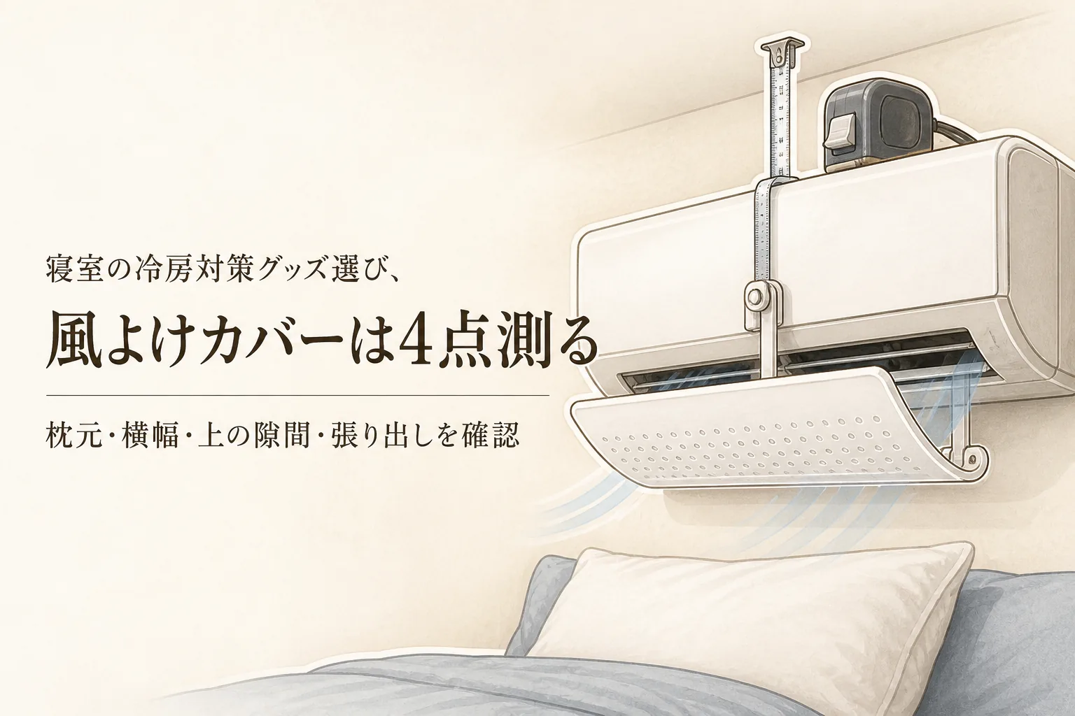 春の引っ越し前に寝室のエアコン風よけカバーを選ぶ｜ベッドに風を当てない取り付け条件